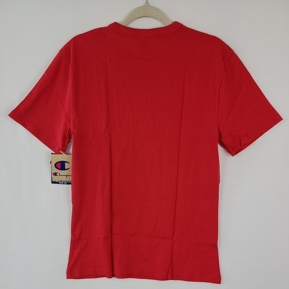 NEW Champion Red T-Shirt Tee Sz S Men's Script Logo Jersey Tee Short Sleeve. NWT - Picture 6 of 6